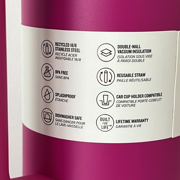 Stanley 30 oz Stainless Steel H2.0 FlowState Quencher Tumbler Fuchsia Pink - Picture 15 of 15